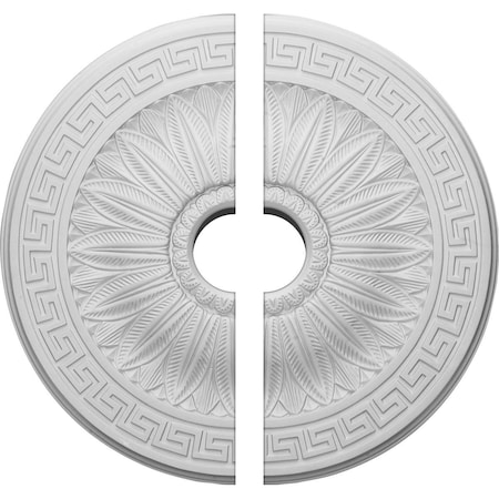 Ekena Millwork Randee Ceiling Medallion, Two Piece (Fits Canopies up to 3 7/8"), 20"OD x 3 1/2"ID x 1 3/8"P CM20HA2-03500